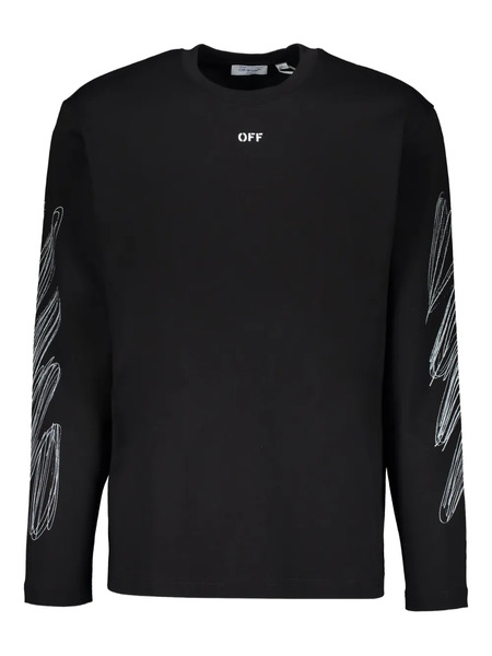  Off-white Long-sleeve Pattern T-shirt - Black 