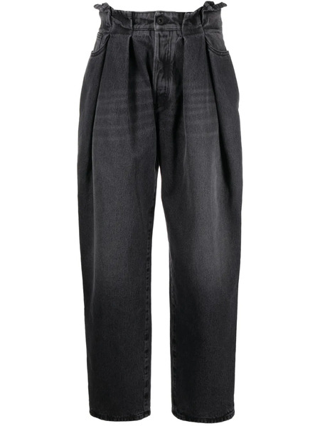  Off-white Loose-fit Paperbag Jeans - Black 