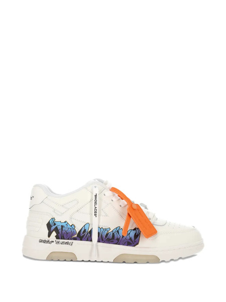  Off-white M-out Of Office Graffiti-design Leather Sneakers 