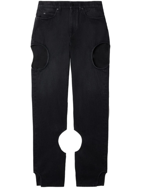  Off-white Meteor Cut-out Straight-leg Jeans - Black 