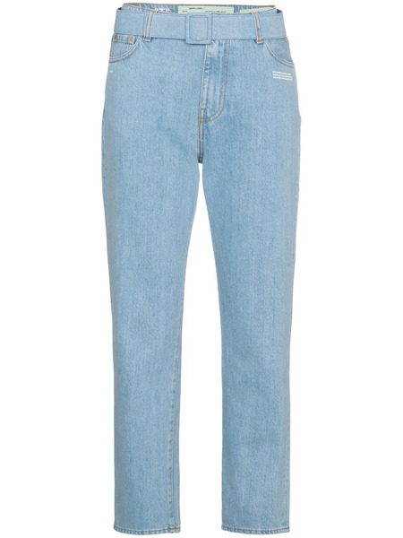  Off-white Mid Rise Denim Cropped Jeans - Blue 