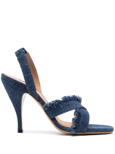  Off-white 110mm Denim Sandals - Blue 