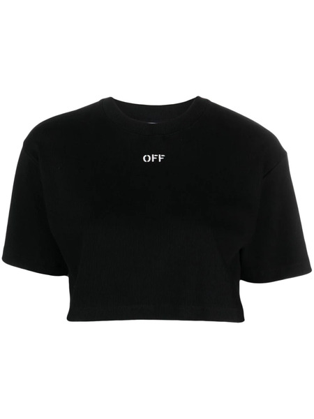  Off-white Off-stamp Cropped T-shirt - Black 
