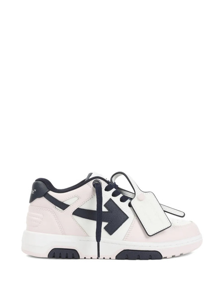  Off-white Out Of Office Arrow-logo Leather Sneakers - Pink 