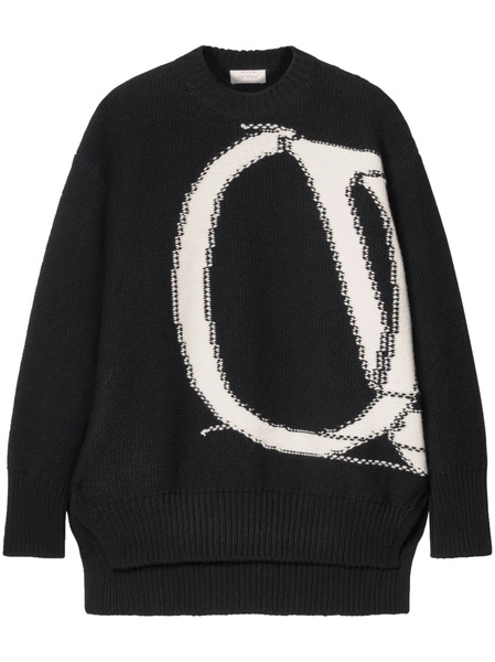  Off-white Ow Maxi Logo-intarsia Jumper - Black 