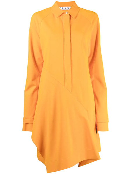  Off-white Panelled Shirt Dress - Yellow 