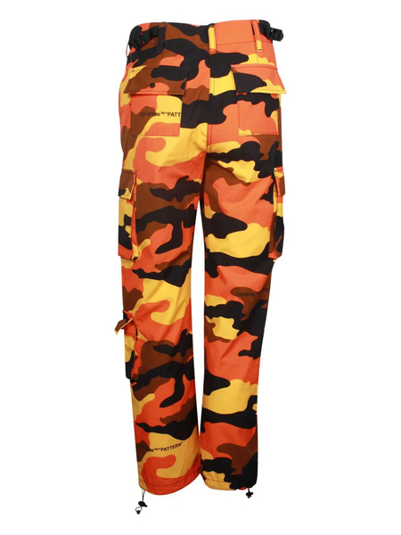  Off-white Pre-owned Camouflage-print Cargo Pants - Orange 
