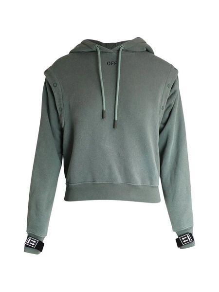  Off-white Pre-owned Cotton Detachable-sleeves Hoodie - Green 