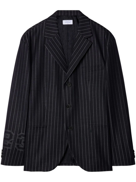  Off-white 23-print Pinstriped Blazer - Black 