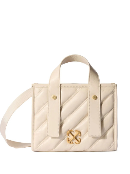  Off-white Quilted Leather Tote Bag - Neutrals 