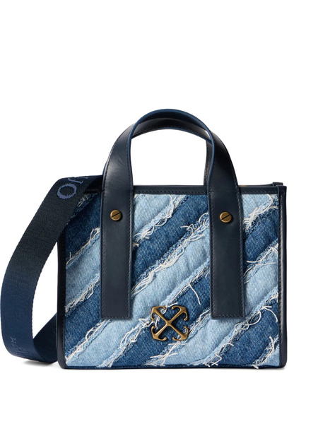  Off-white Quilting Denim Tote Bag - Blue 