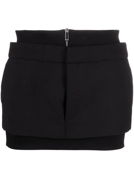  Off-white Ribbed-band Miniskirt - Black 