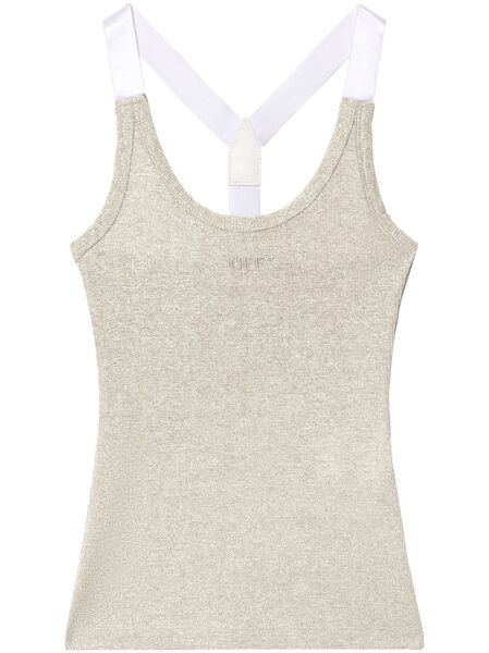  Off-white Ribbed Tank Top - Silver 