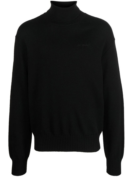  Off-white Roll-neck Wool Jumper - Black 
