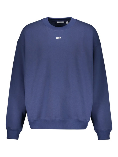  Off-white Round-neck Sweatshirt - Blue 