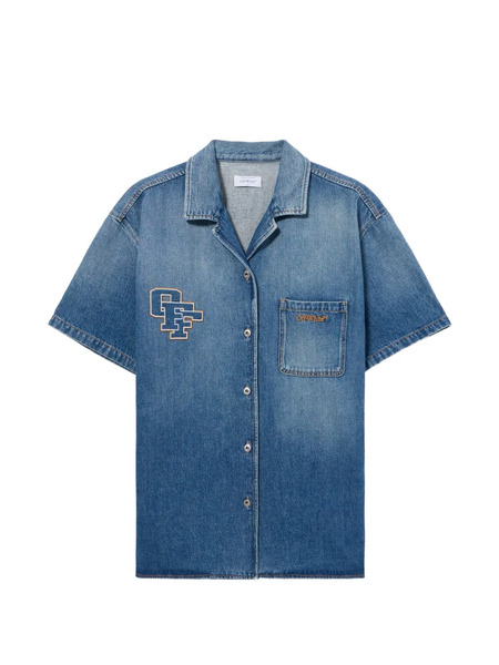  Off-white Royal-patch Denim Dress - Blue 