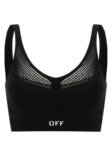  Off-white Seamless Mesh Bra - Black 