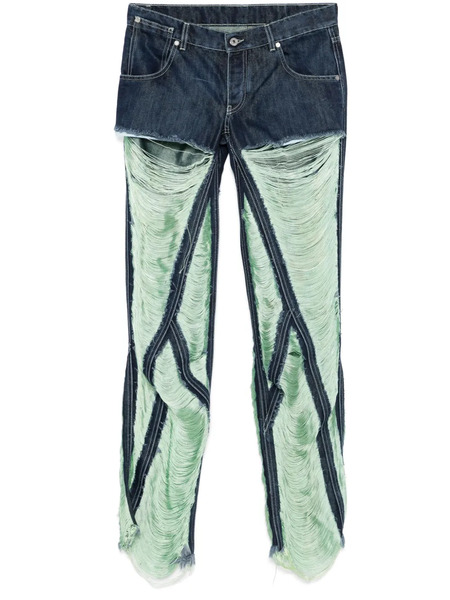  Off-white Shredded Jeans - Blue 