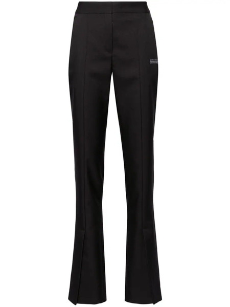  Off-white Slitted Twill Trousers - Black 