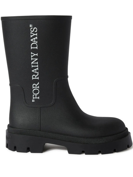  Off-white Slogan-print Boots - Black 