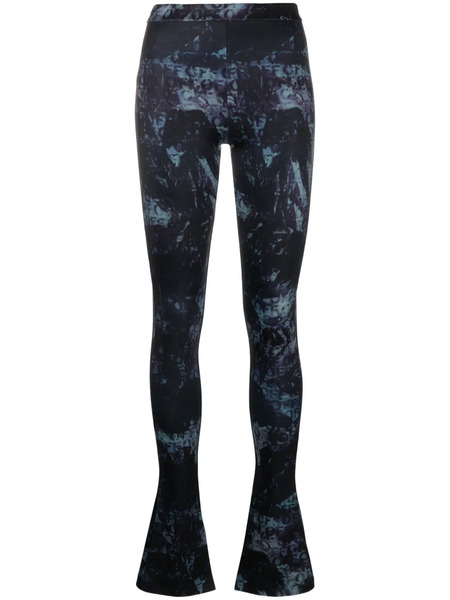  Off-white Split Flared Leggings - Black 