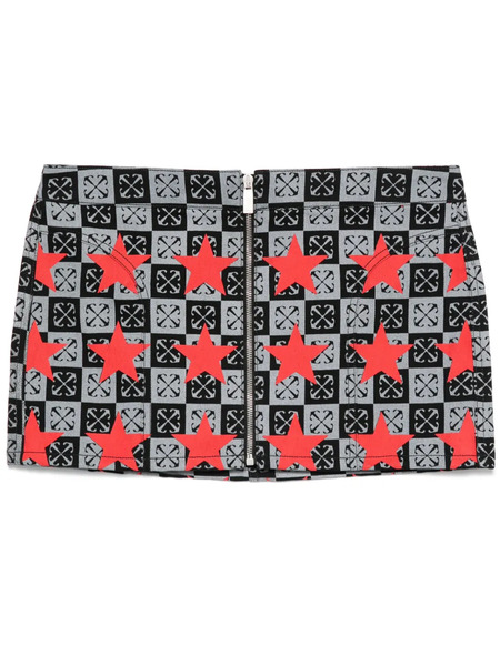  Off-white Star-print Denim Skirt - Black 
