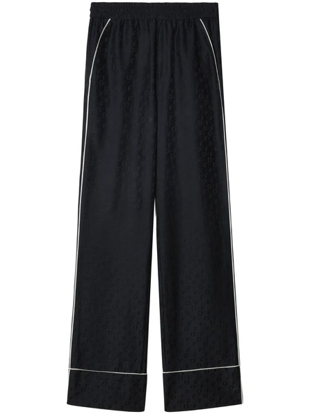  Off-white Straight-leg Pyjama-inspired Trousers - Black 