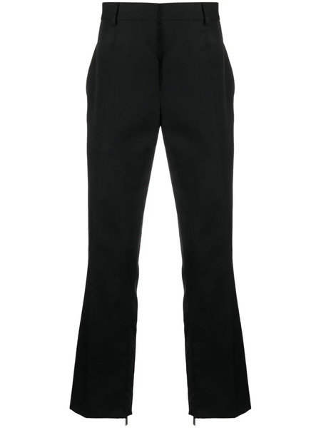  Off-white Straight-leg Wool Trousers - Black 