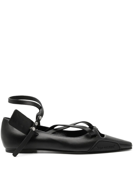  Off-white Strapped Flat Pumps - Black 