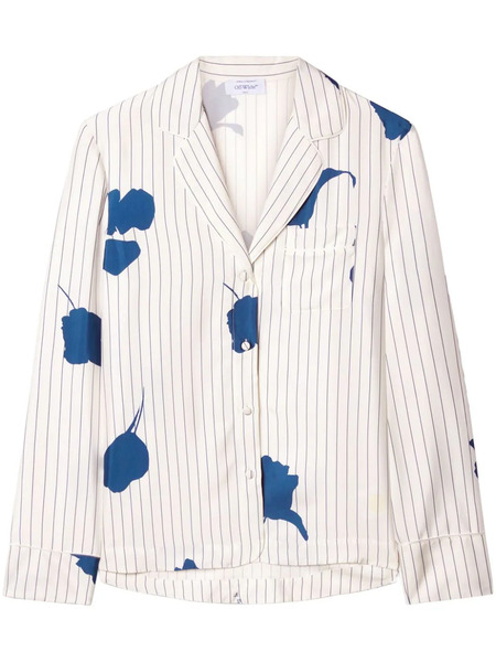 Off-white Striped Poplin Pajama Shirt 