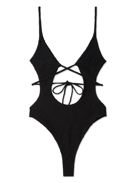  Off-white Tattoo Jacquard Swimsuit - Black 