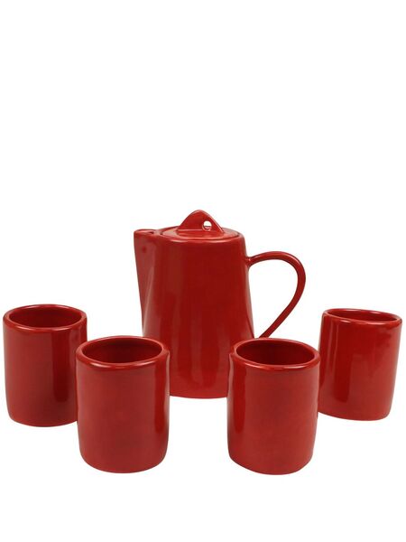  Off-white Teapot Set red 