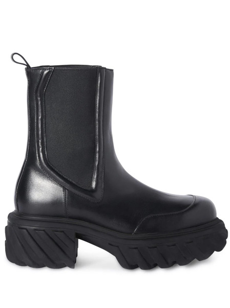  Off-white Tractor Motor Leather Boots - Black 