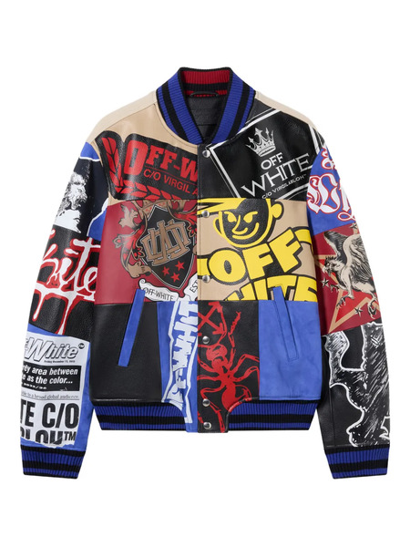  Off-white Varsity Multi-patch Jacket - Black 