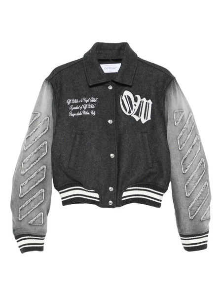  Off-white Varsity-style Bomber Jacket - Black 