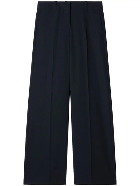  Off-white Wide-leg Wool Trousers - Blue 