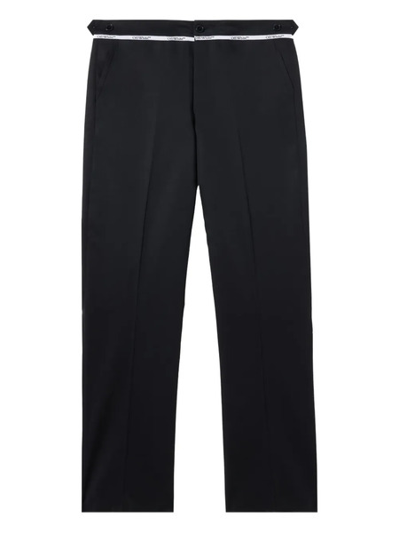 Off-white Wool Flare Trousers - Black 