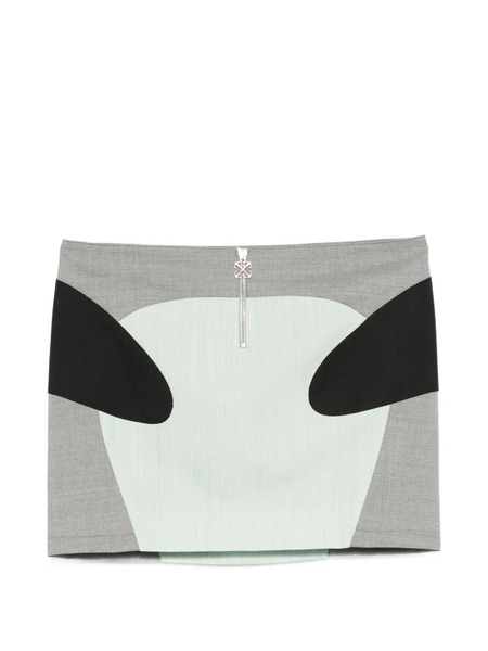  Off-white Zip-fastening Mini Skirt - Grey 