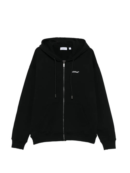  Off-white Zip Hooded Sweatshirt - Black 