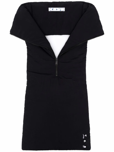  Off-white Zip-up Bib Scarf - Black 