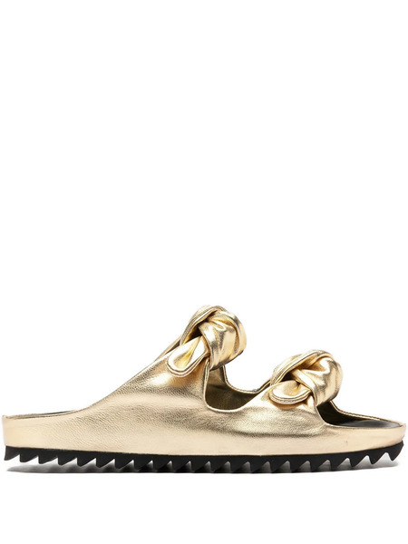  Officine Creative Knotted Double-strap Sandals - Gold 