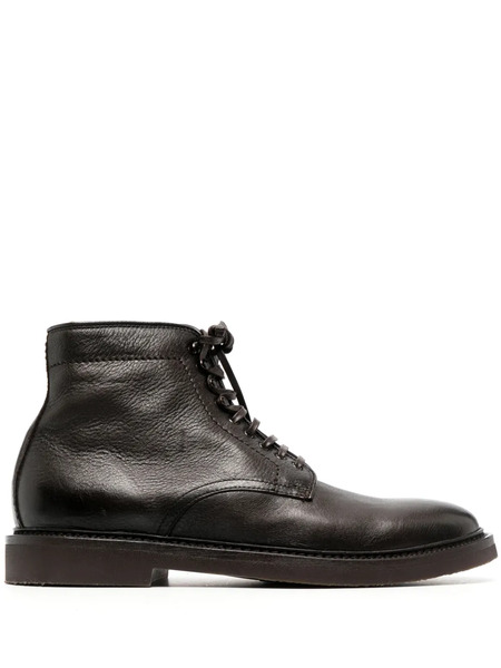  Officine Creative Lace-up Leather Biker Boots - Brown 