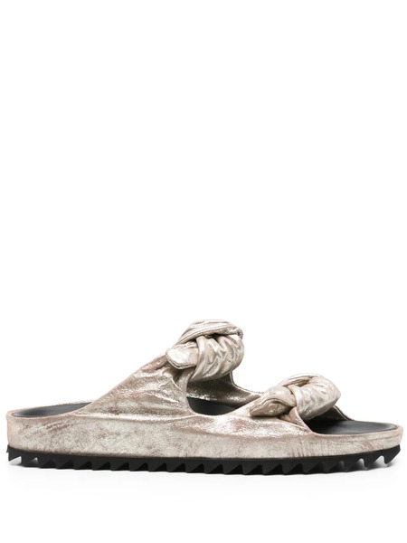  Officine Creative Pelagie Leather Flat Sandals - Gold 