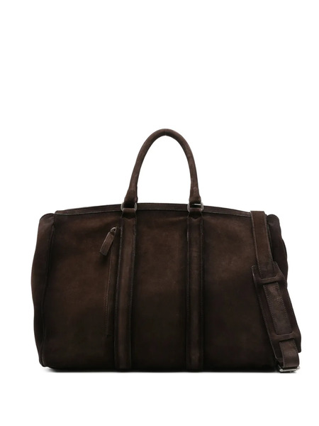  Officine Creative Suede Travel Bag - Brown 