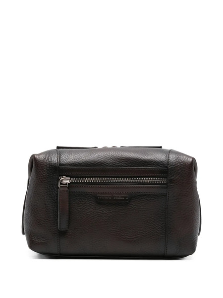  Officine Creative Zipped Leather Wash Bag - Brown 