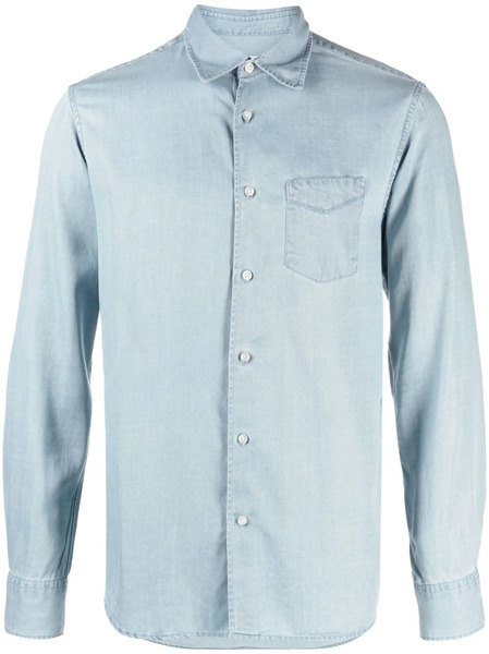  Officine Generale Button-up Lyocell Shirt - Blue 