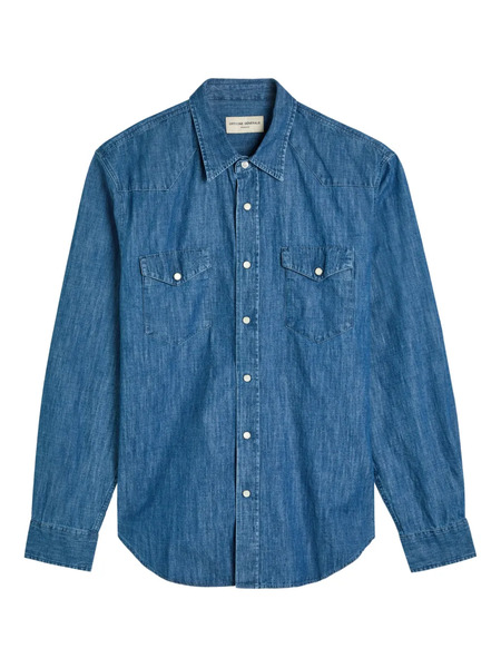  Officine Generale Chambray Chest-pocket Buttoned Shirt - Blue 