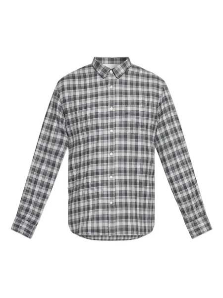  Officine Generale Checked Pocket Shirt - Grey 