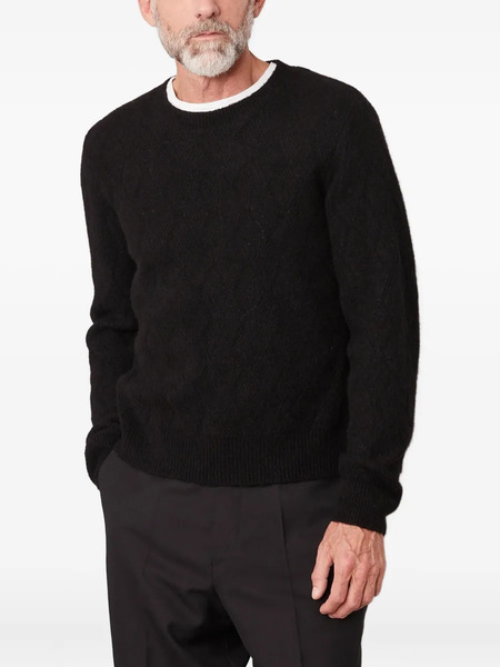  Officine Generale Herringbone Wool-lamb Fur Sweater - Black 