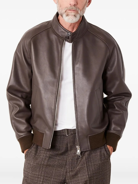  Officine Generale Leather Zip-fastening Leather Jacket - Brown 